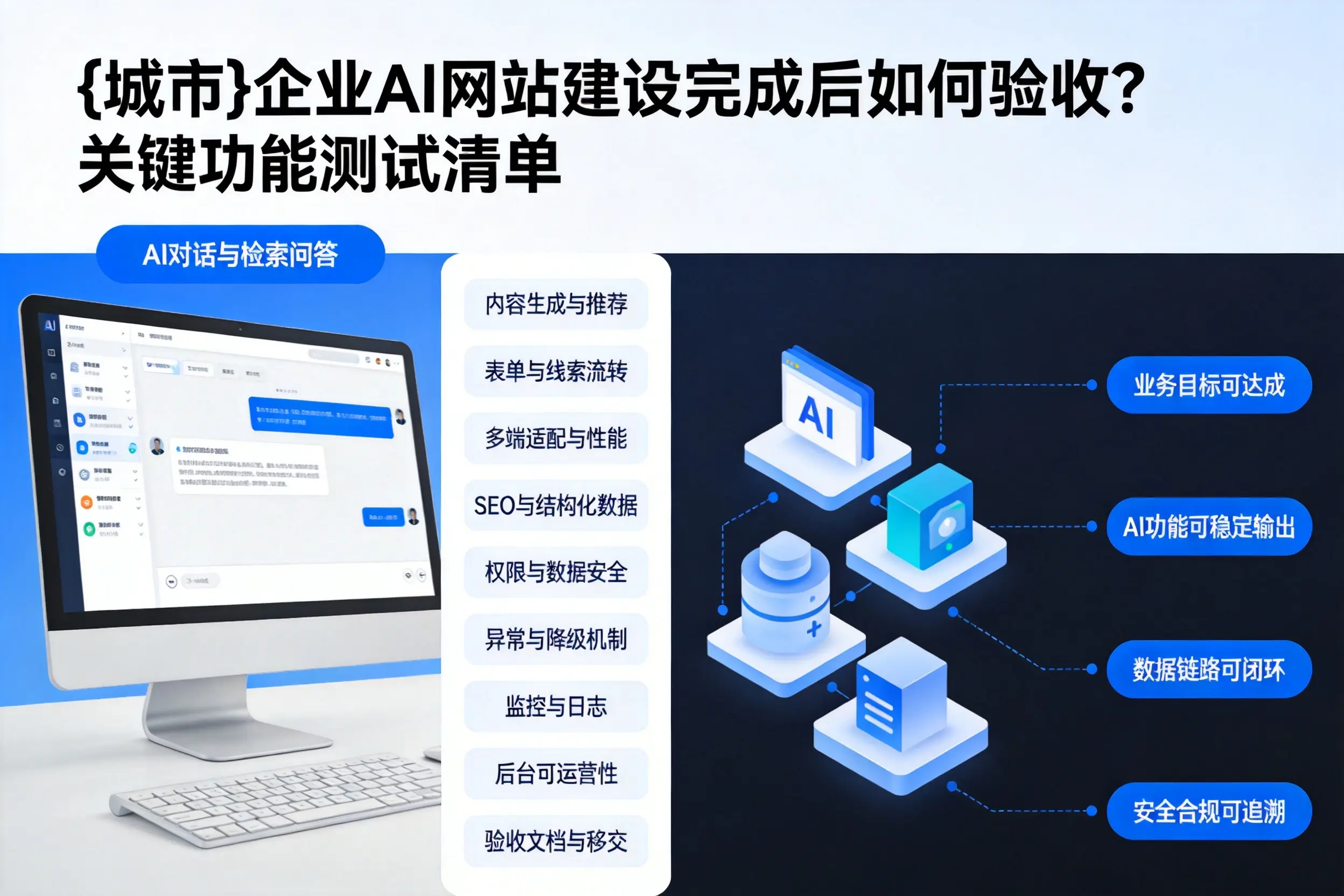 七台河企业AI网站建设完成后如何验收？关键功能测试清单