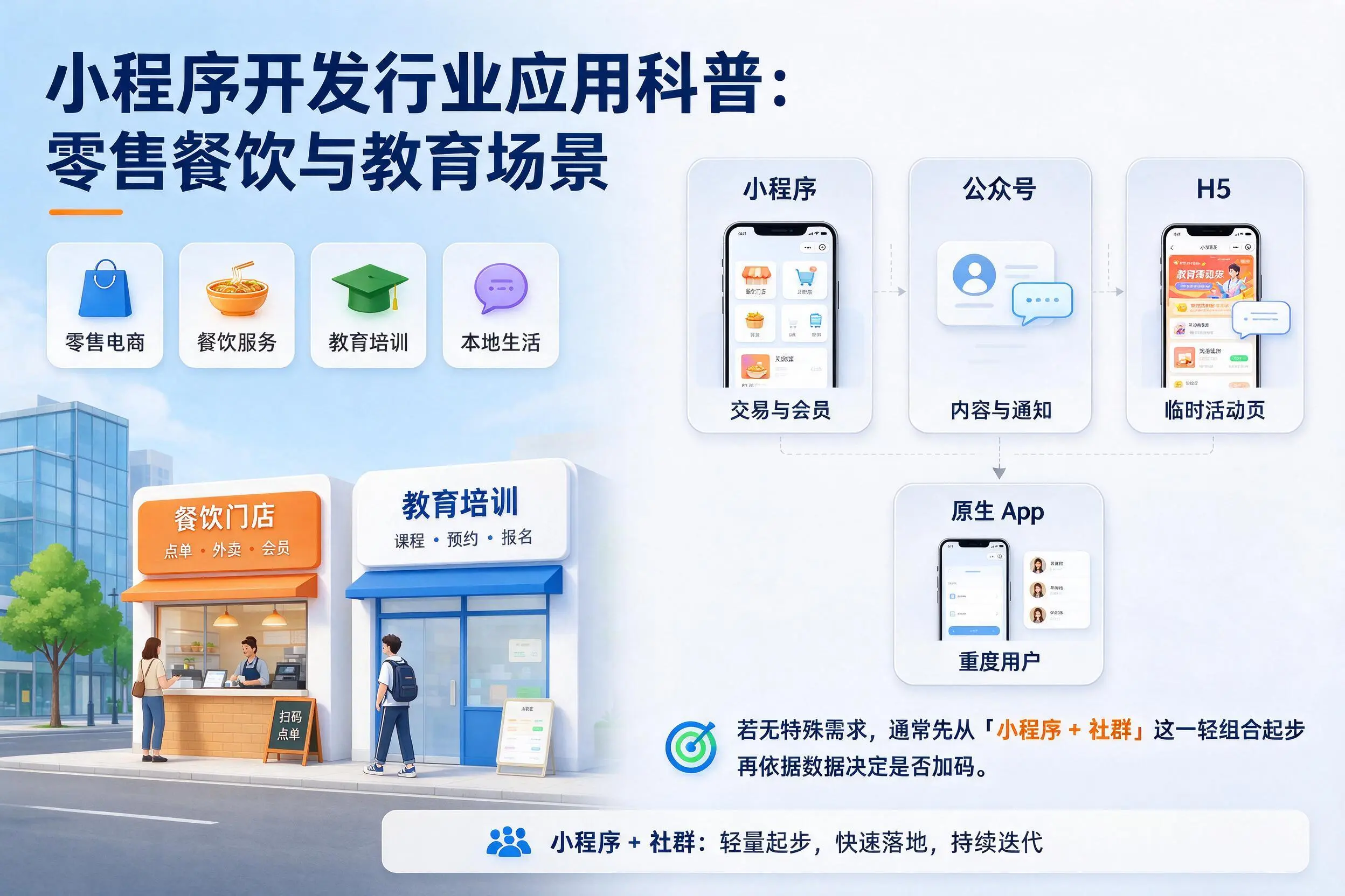 七台河小程序开发行业应用科普：零售餐饮与教育场景