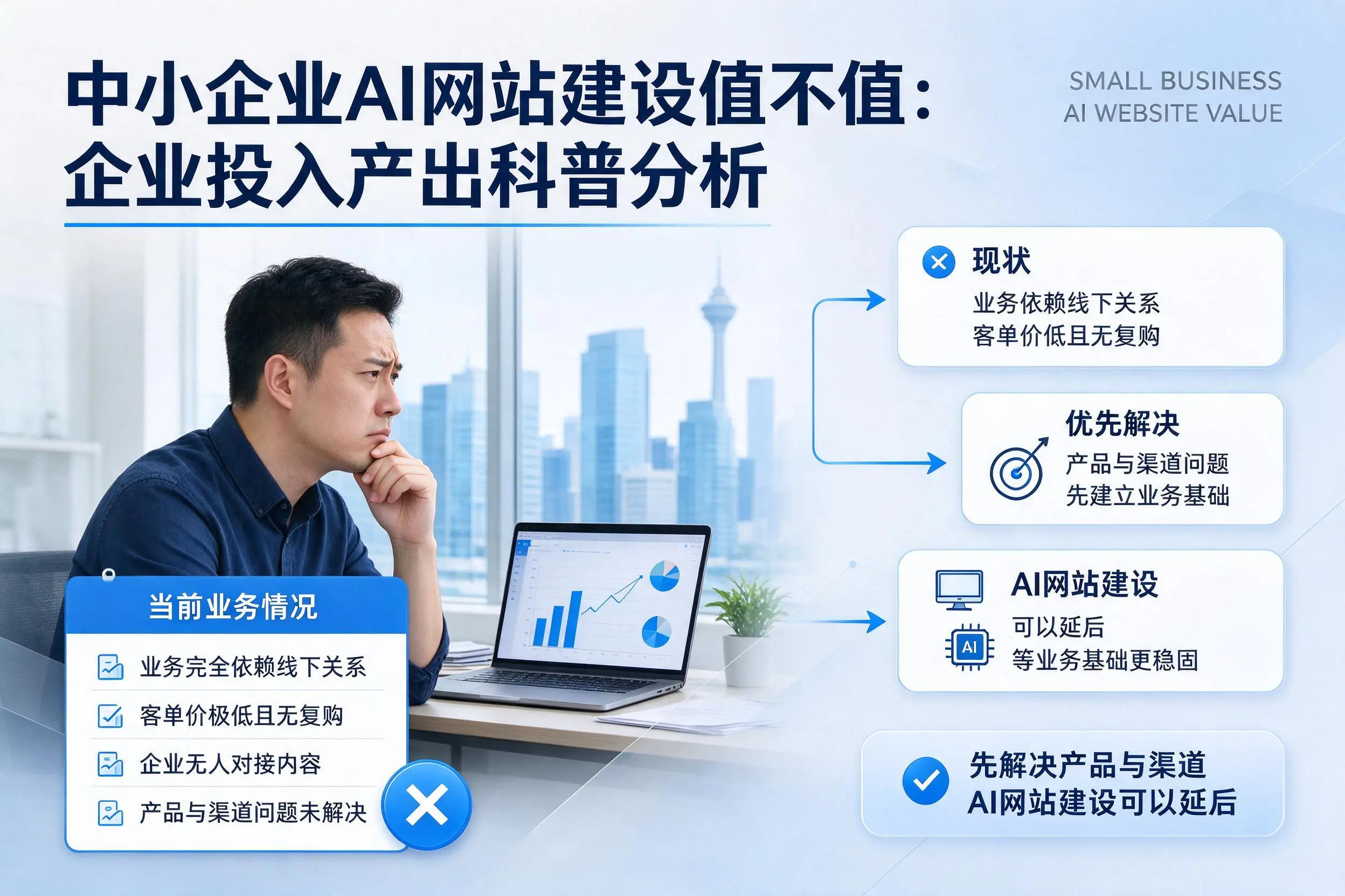 中小企业AI网站建设值不值：七台河企业投入产出科普分析