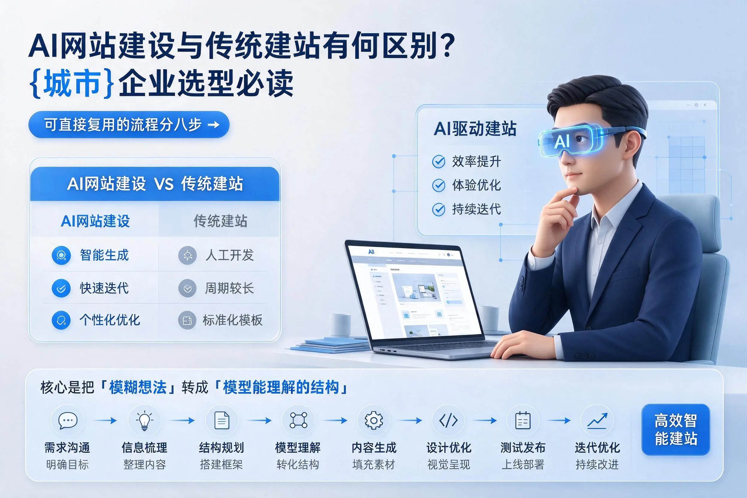 AI网站建设与传统建站有何区别？七台河企业选型必读