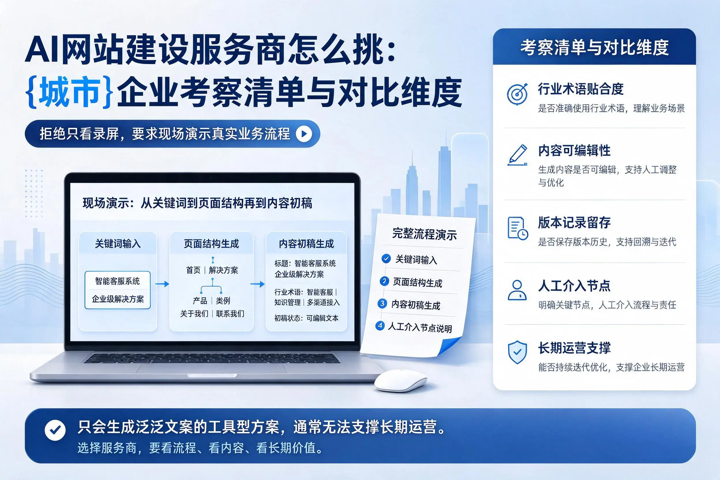 AI网站建设服务商怎么挑:七台河企业考察清单与对比维度