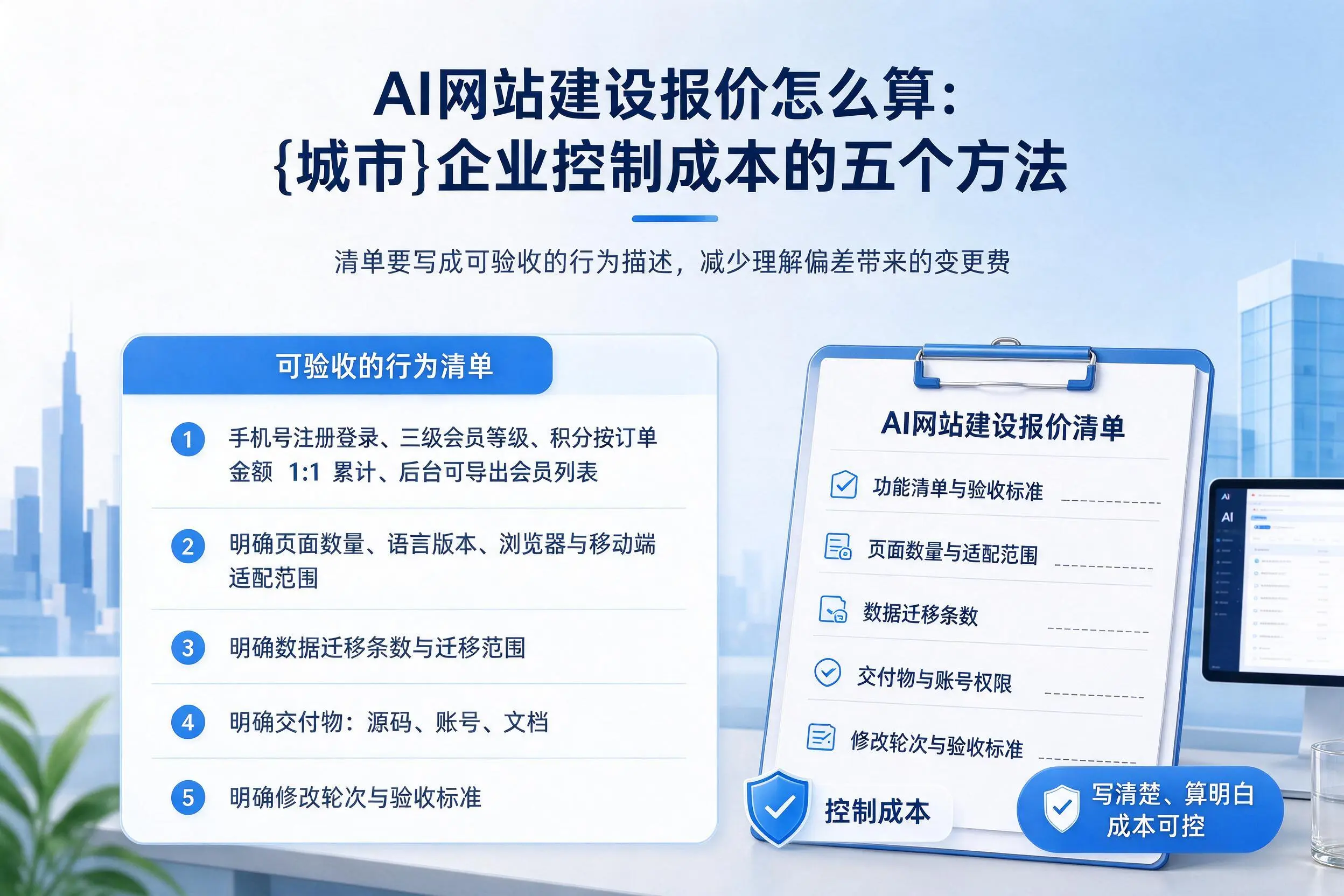 AI网站建设报价怎么算:七台河企业控制成本的五个方法